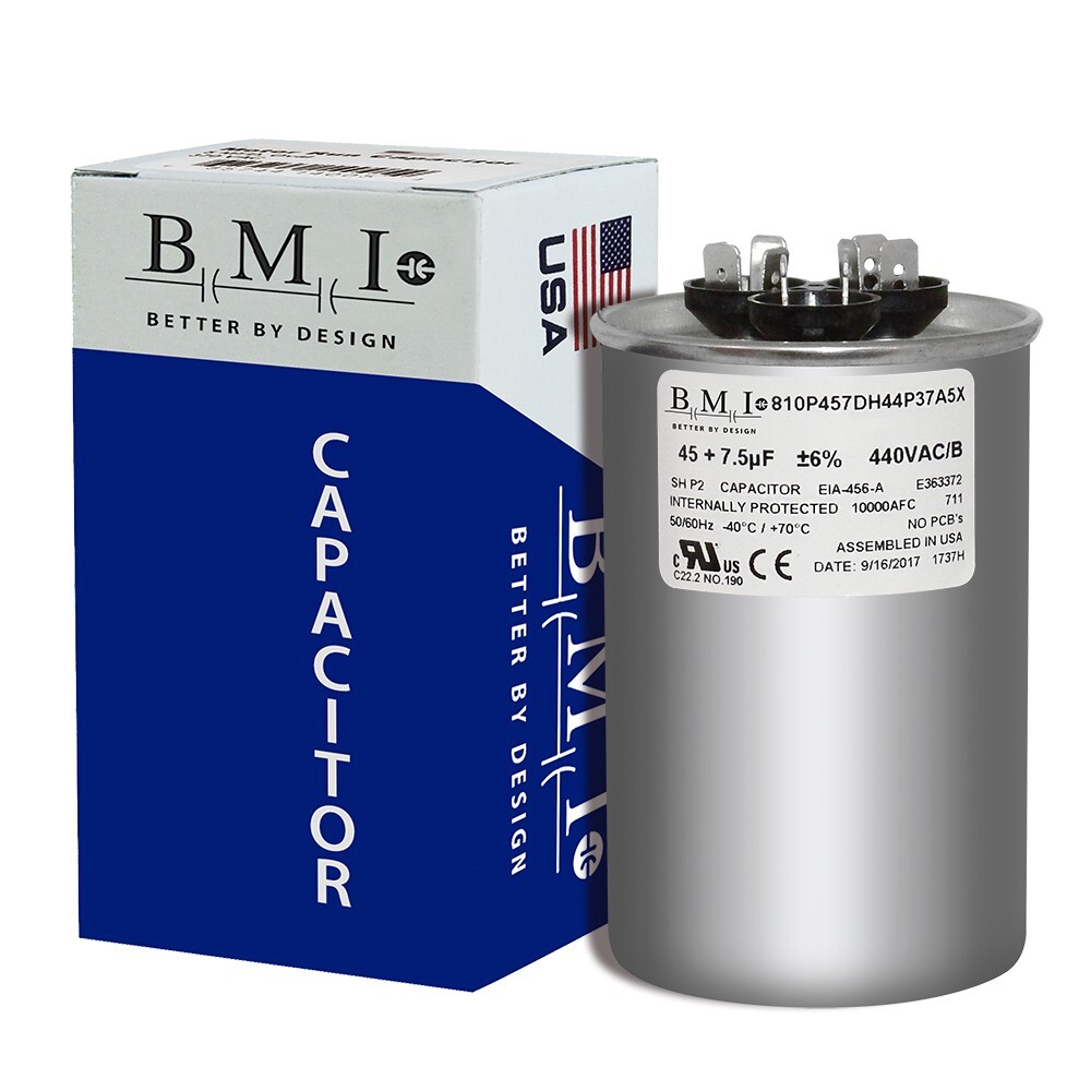 USA 45+7.5 uf/MFD 370-440 VAC volts Round Dual Run Capacitor 50/60 Hz – Lot-1