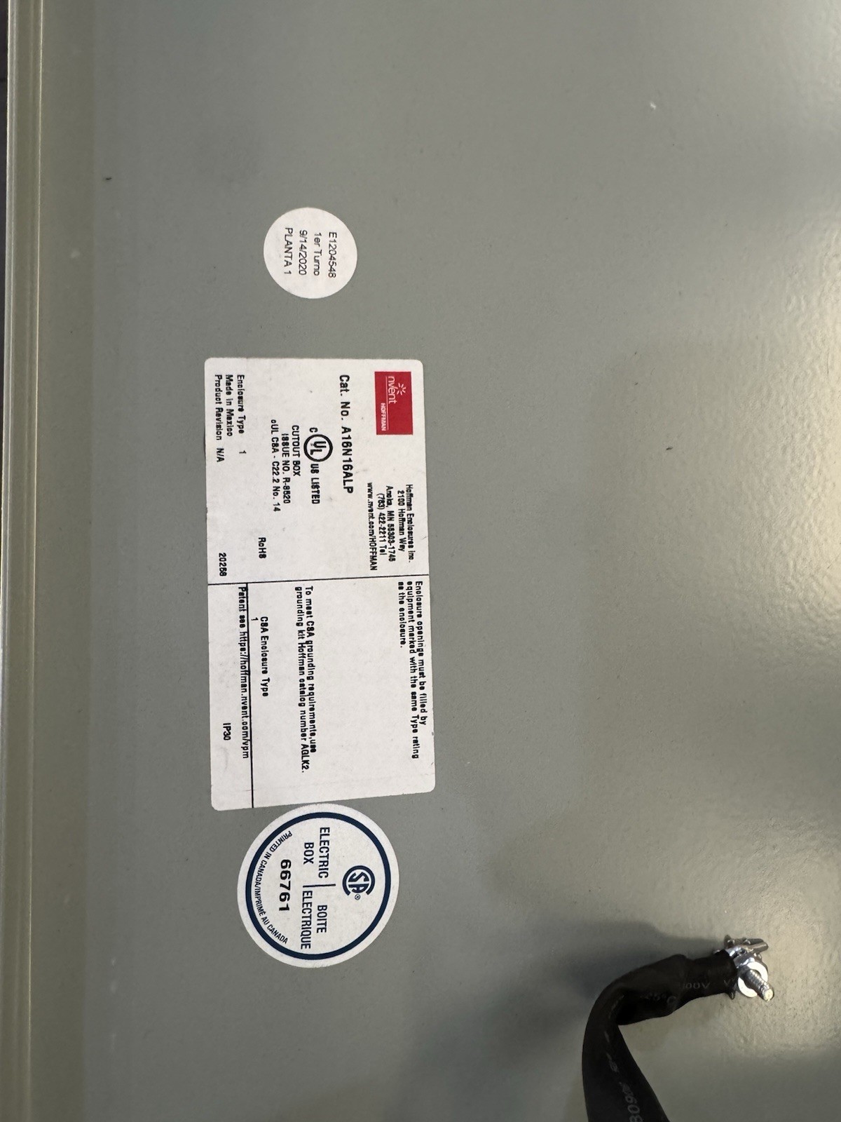 Emerson 851-4396 Enclosed Industrial Control Panel – UL 508A – 120VAC – Type 1