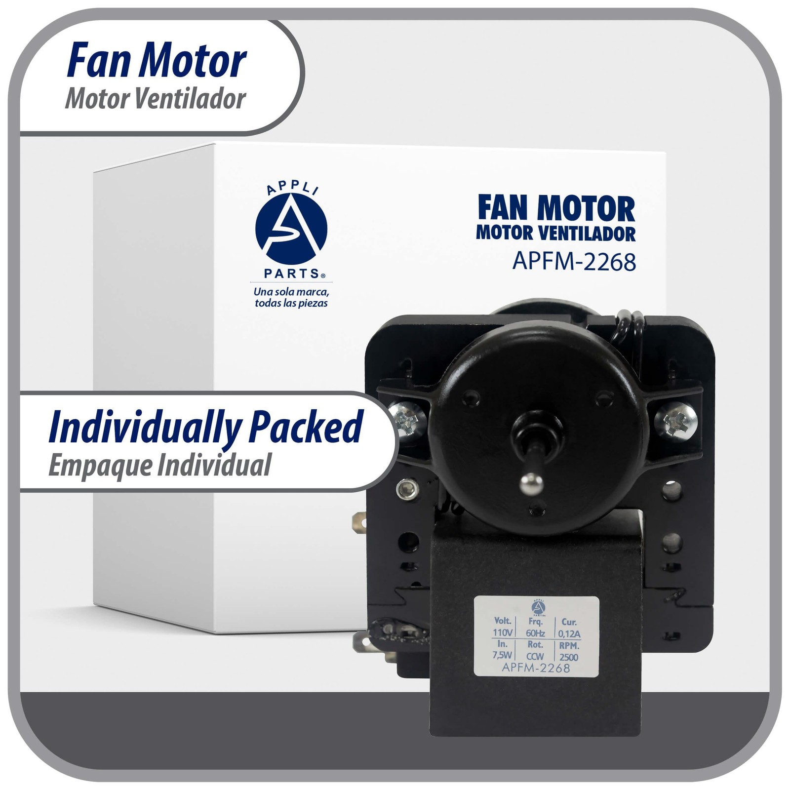 Appli Parts evaporator Fan Motor for refrigerators and freezers 110V 60Hz 0.12A