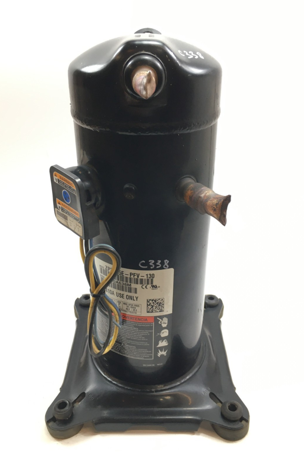 Copeland 2.5 Ton Scroll Compressor ZP31K5E-PFV-130 R410A 208/230V 1 PH used C338