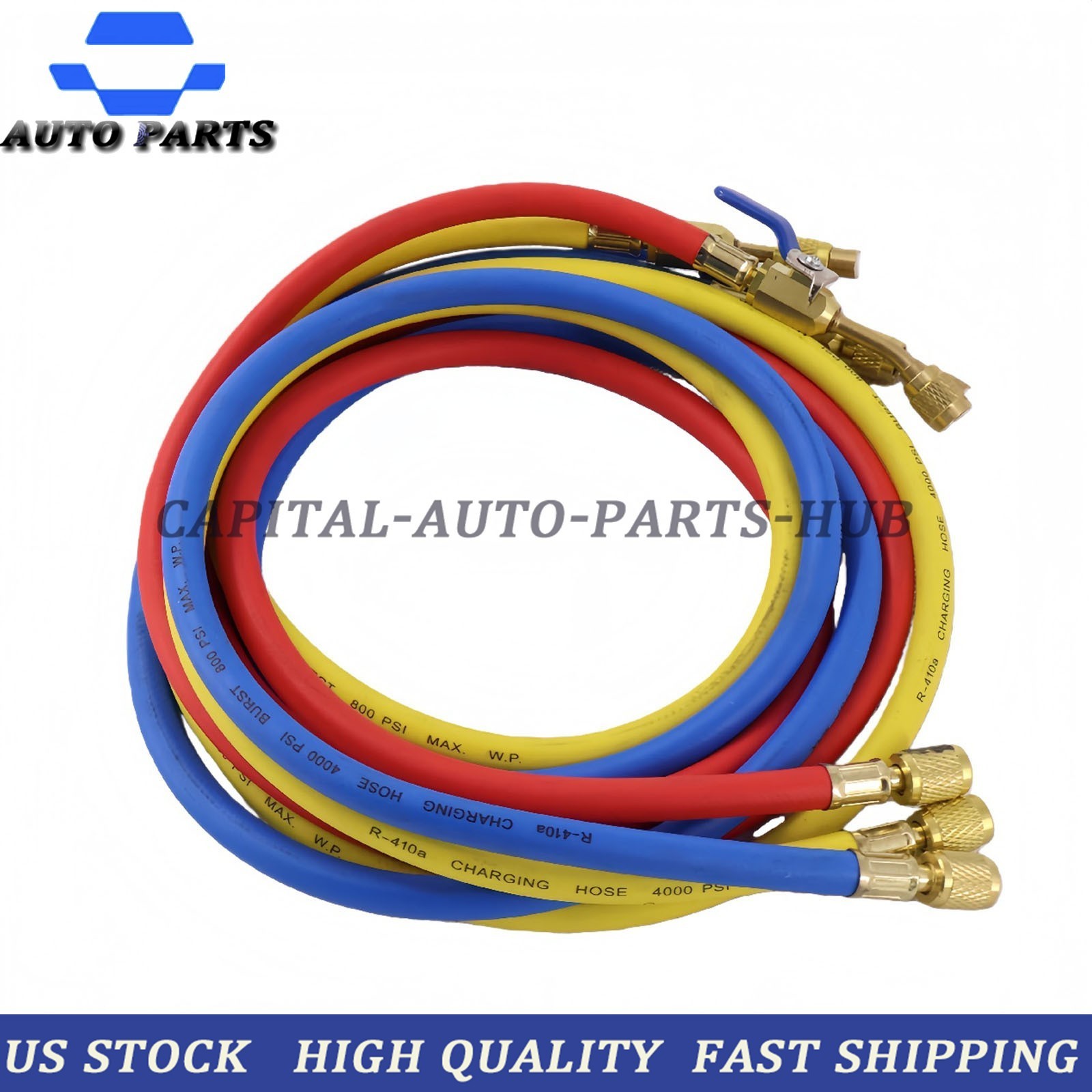 3Pack 29986 Plus II 1/4″ Hose with Compact Ball Valve 72″ for R-410A Refrige USA