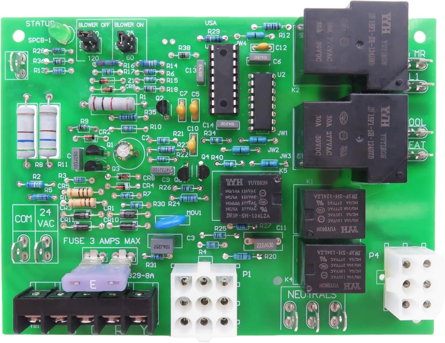 Compact Furnace Control Circuit Board for Easy Install – 6 X 4.3 X 1 Inches
