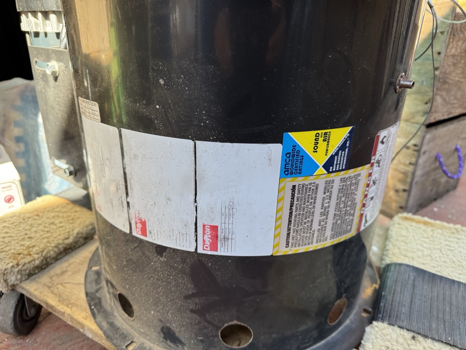 Dayton 4C660 Tubeaxial Fan 16″ Belt Drive With 1 HP 1 PH Marathon Motor 115/230V