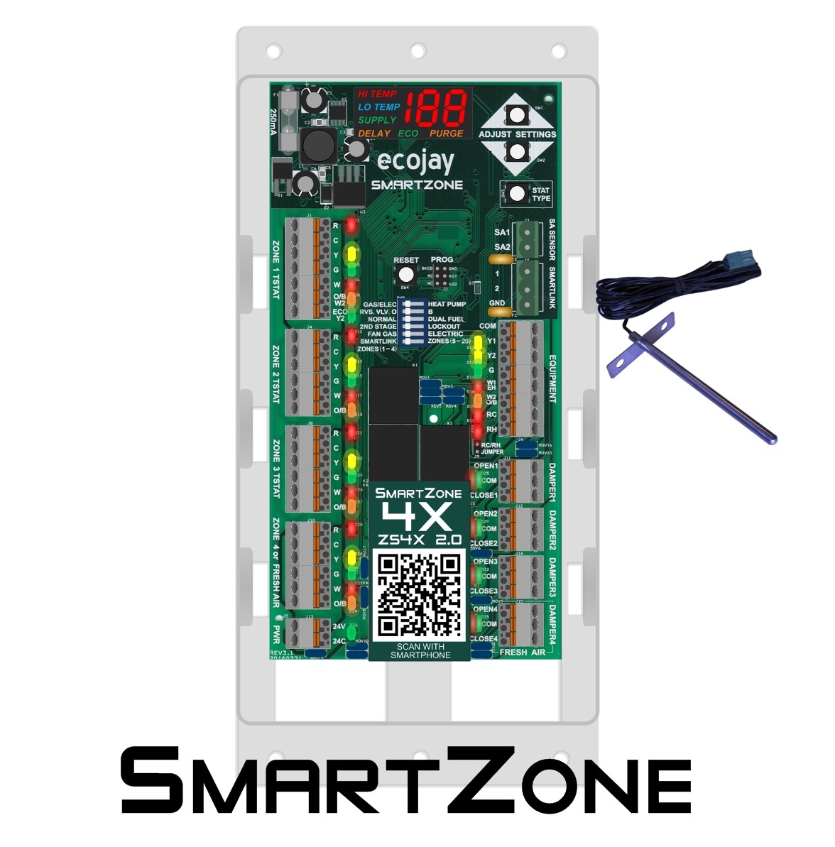 SmartZone-4X Control :4 zone controller KIT w/Temp sensor – Universal Replac..