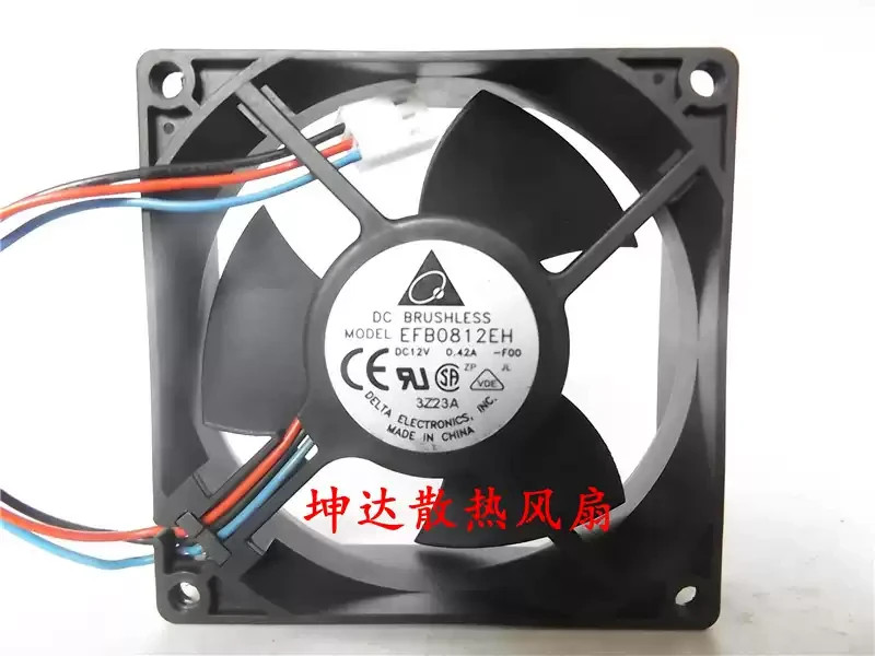 1PCS Delta EFB0812EH 12V DC 0.42A 8cm 3-pin Chassis Cooling Fan