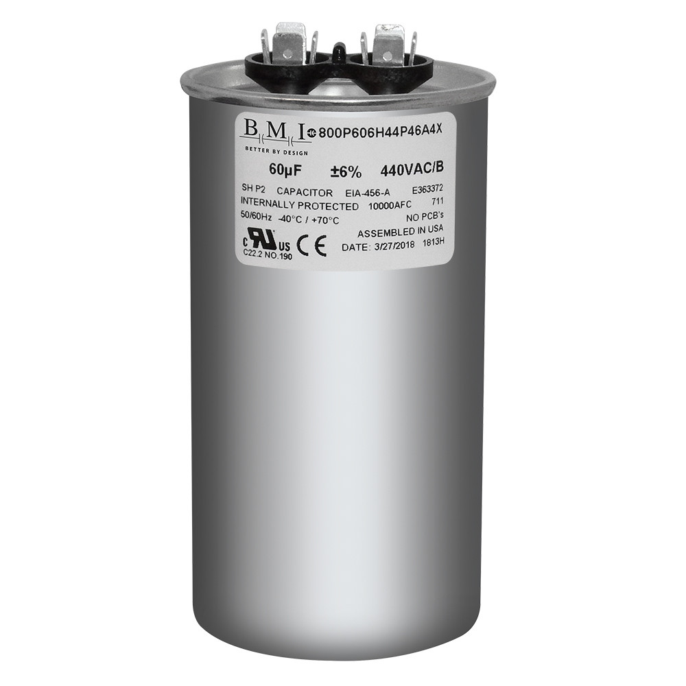 Motor Run Capacitor 60mfd 60uf 370V 370VAC 440VAC Round Metallized USA MADE