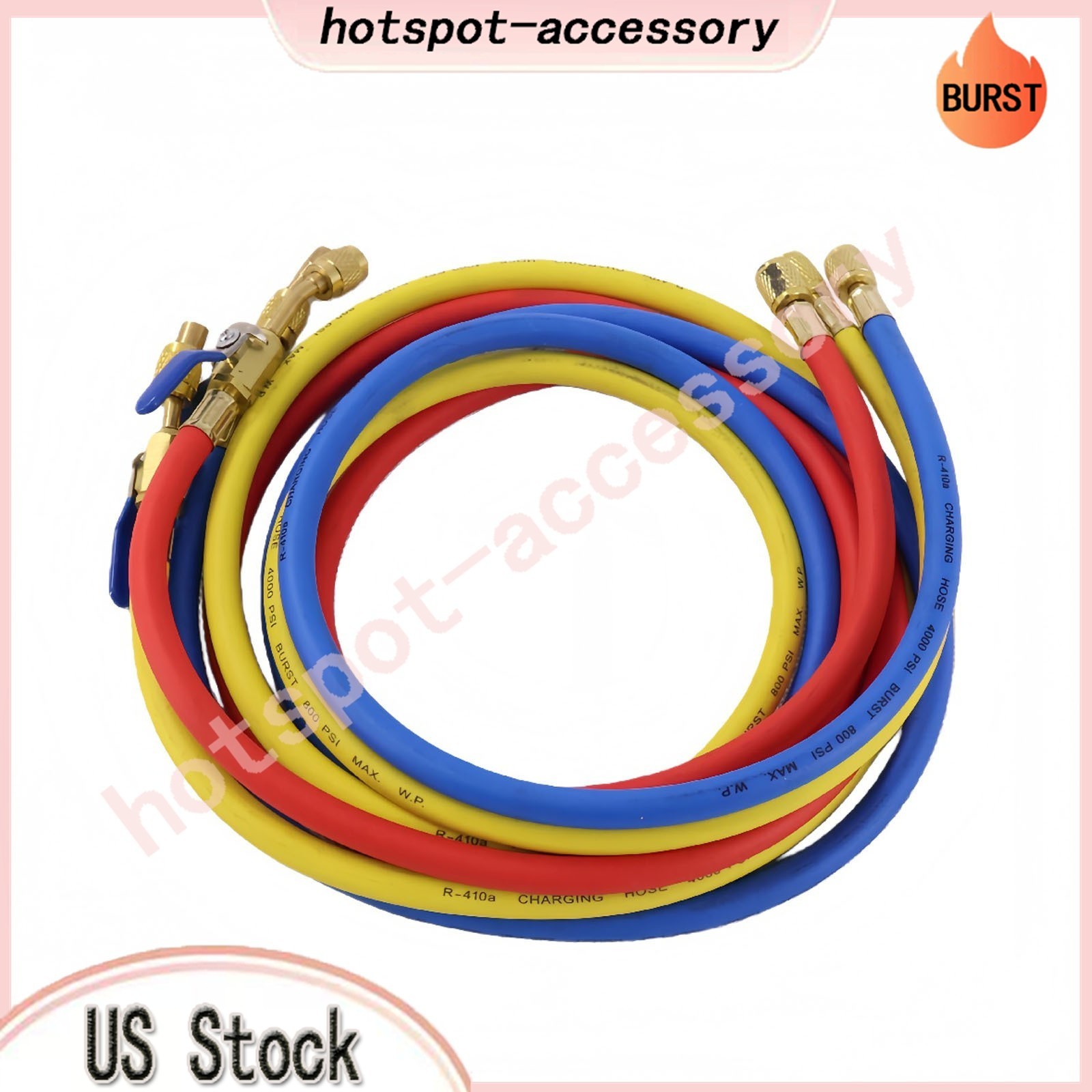 3Pack 29986 Plus II 1/4″ Hose with Compact Ball Valve 72″ Fits R-410A Refrige US