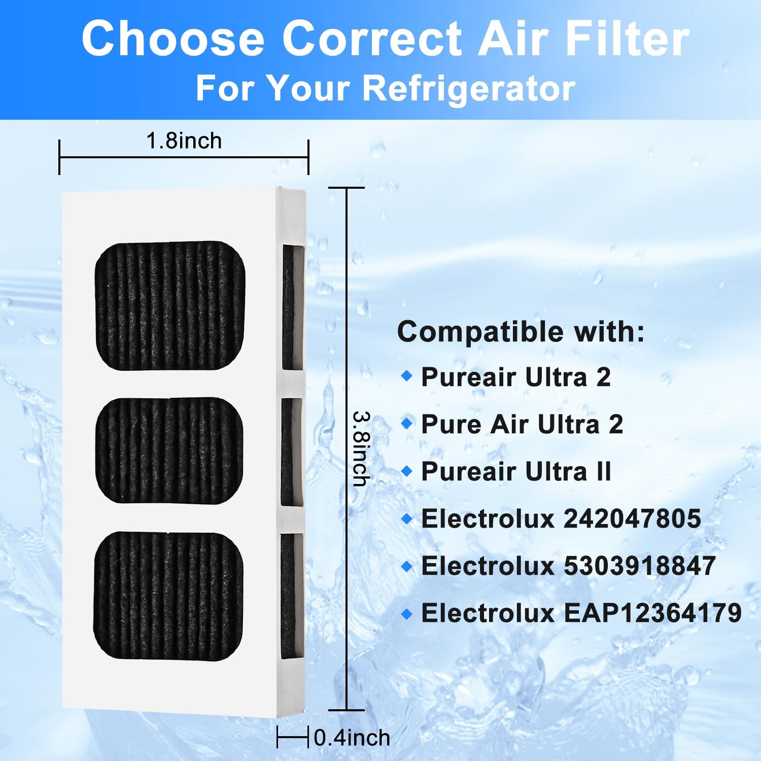 6 PACK Refrigerator Air Filter Replacement for Paultra2, Compatible with…