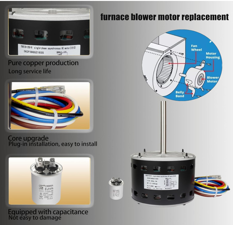 2025 Upgrade 5KCP39GGZ183S Blower Motor replace KCP39GGS336S 5KCP39GGS335S 1/3 H