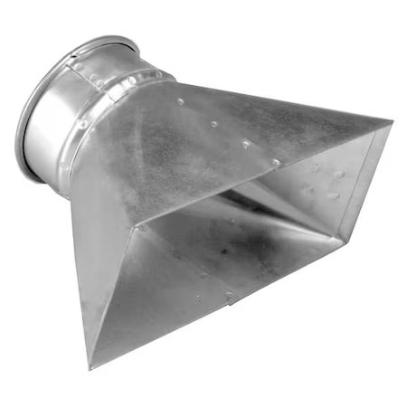 NORDFAB 8010004381 Round Router Hood, 10 in Duct Dia, Galvanized Steel, 22 ga