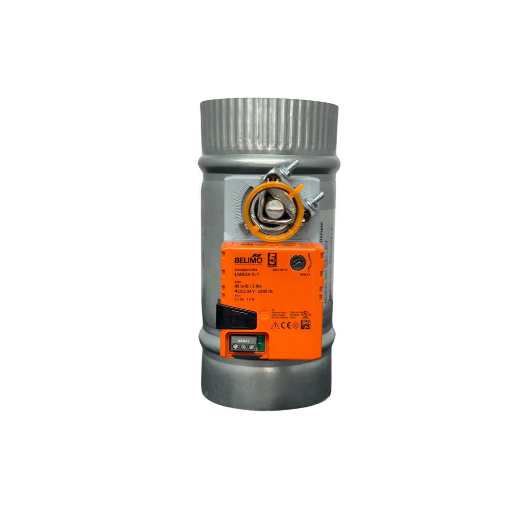 SD 4″ Belimo 3 wire Motorized 24v round zone control damper
