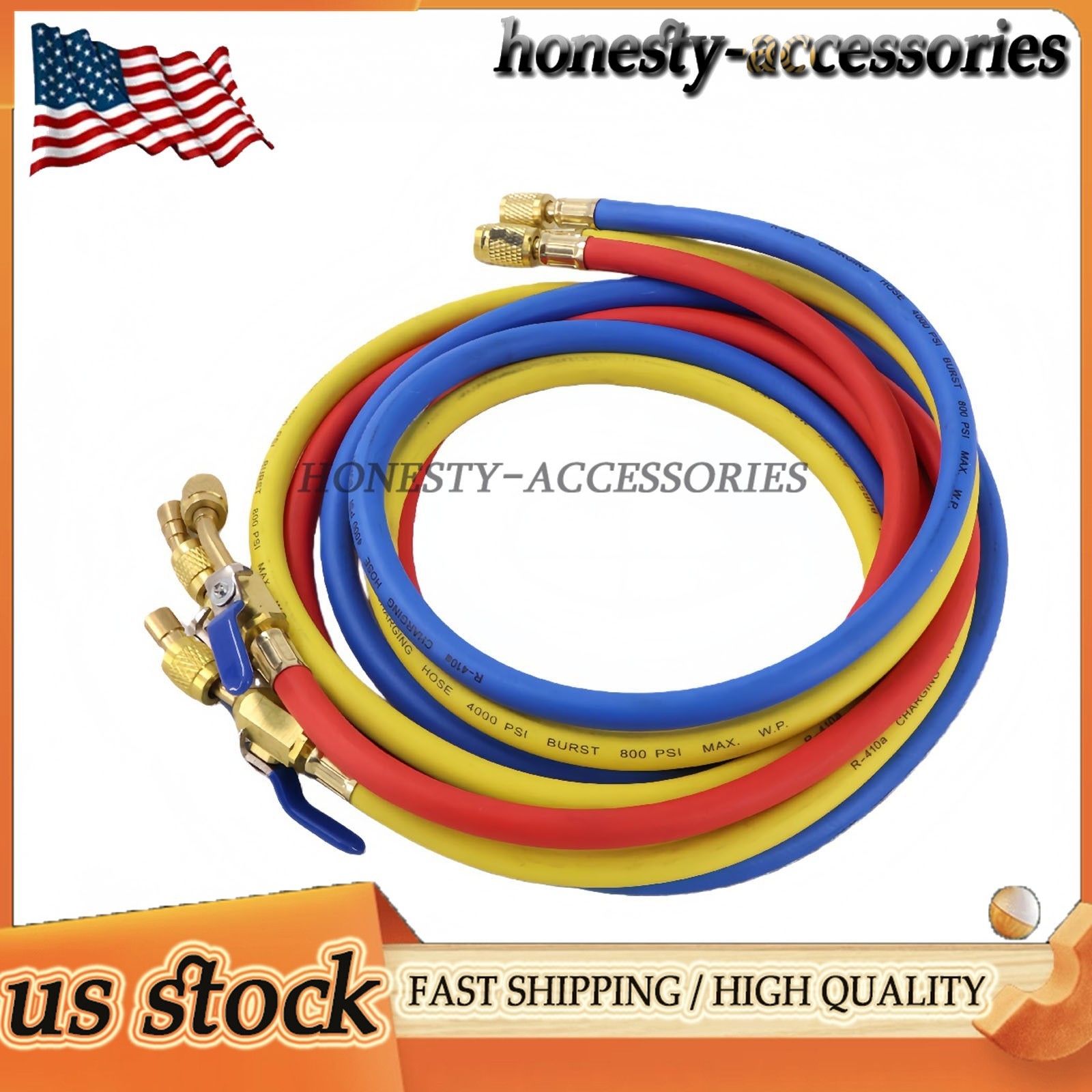 3X Plus II 1/4″ Hose with Compact Ball Valve End Refrigerant Charging Hose 29986