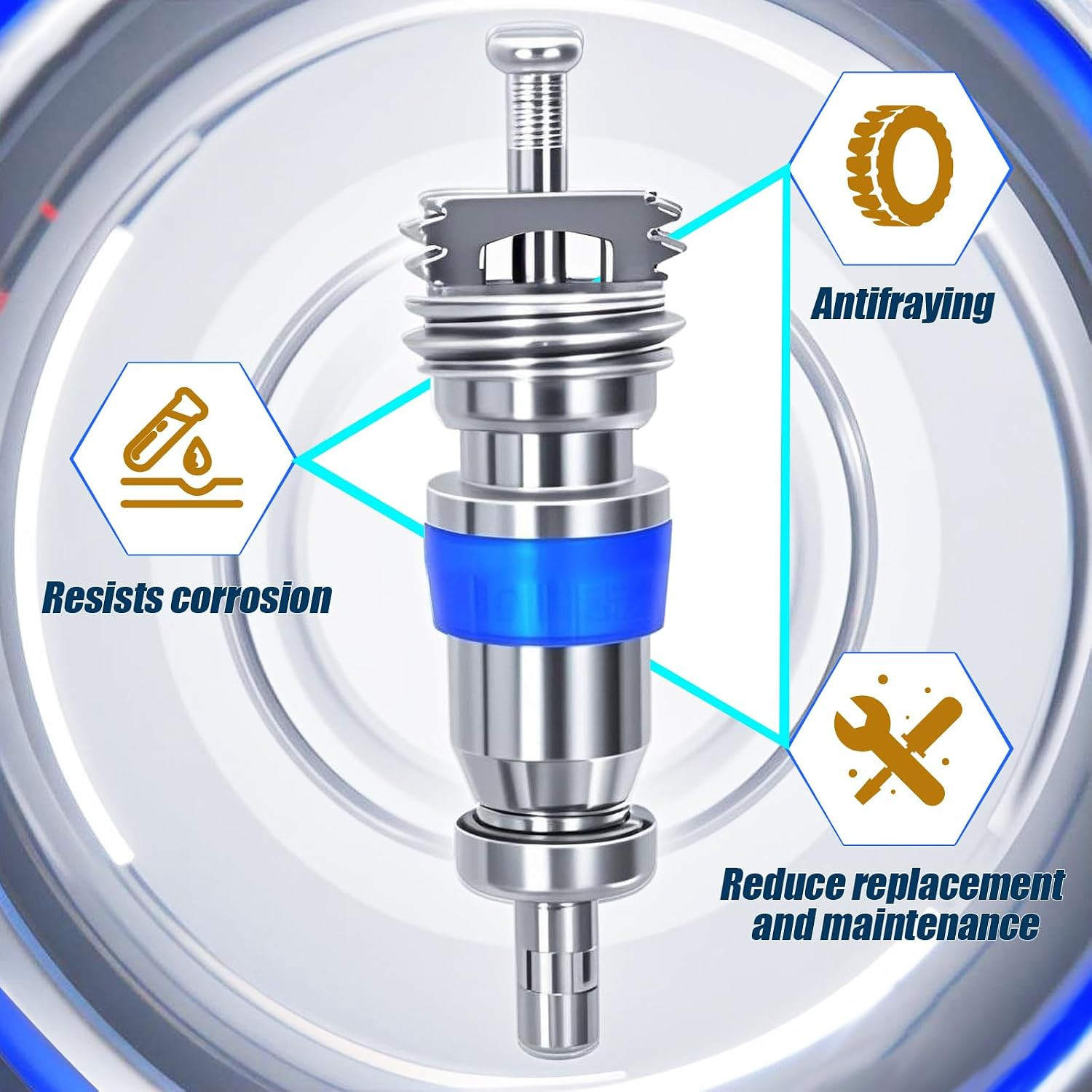 HVAC Schrader Valve Core for R32 R410A R22 Refrigerant, High Pressure AC Valve