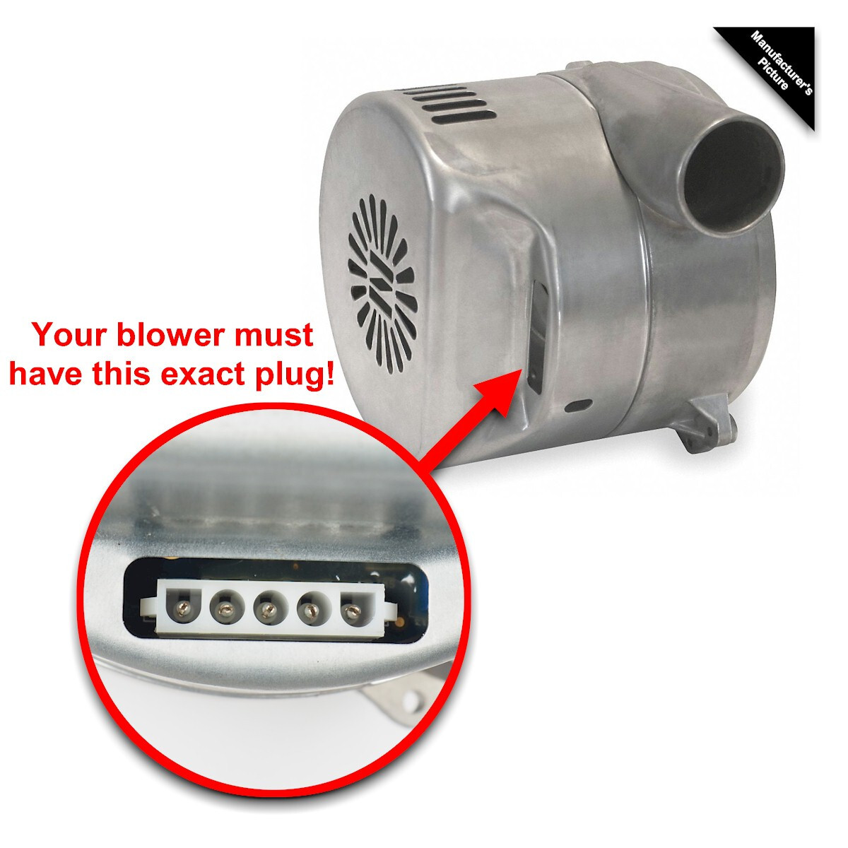 AC Power & Control Wire Plug for Northland/Mercury BBA14 Series 115V/230V Blower
