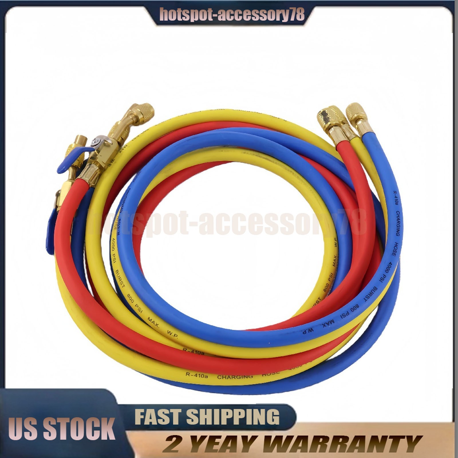 For 29986 Plus II 72″ HVAC Charging Hose Set 1/4″ (3-Pack) NEW