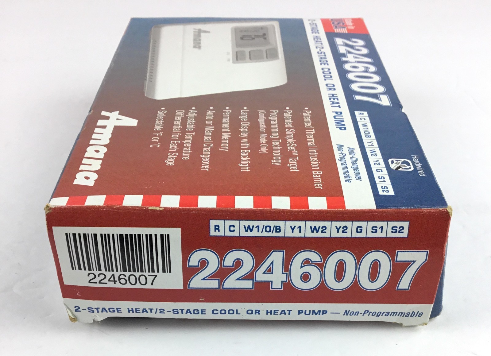 Amana 2246007 Non Programmable Thermostat 2 Stage Heat 2 Stage Cool Or Heat Pump