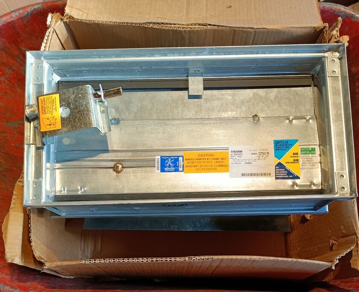 Ruskin CD60 Louver Damper 20″L x 10″H x 5″W Galvanized Steel Build