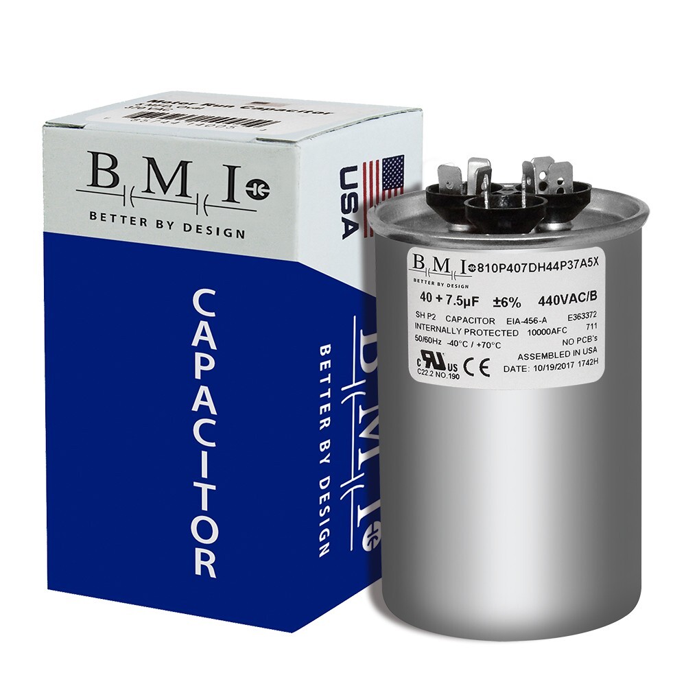 Lennox 80K47 40/7.5 MFD 370 440 VAC CBB65A Replacement Capacitor