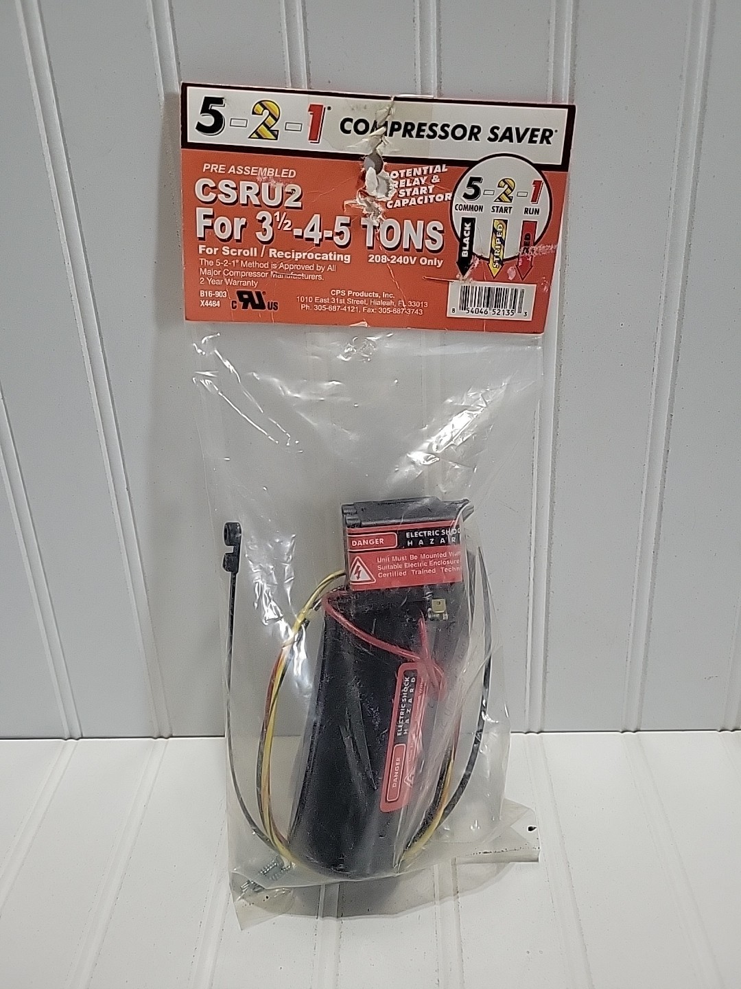 5-2-1 Compressor Saver CSRU2 3 1/2-4-5 Tons Potential Relay & Start Capacitor