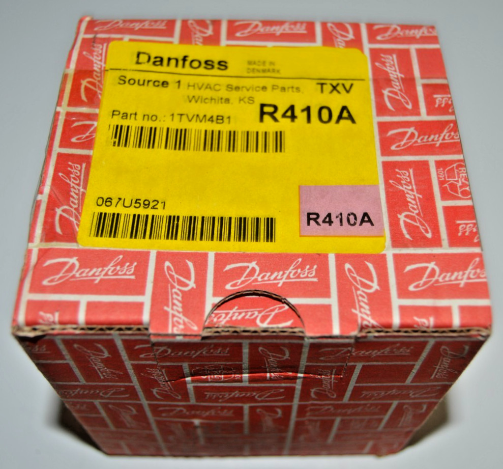 DANFOSS 1TVM4B1 TXV EXPANSION VALVE R-410A, 5/8″ Inlet, 5/8″ Outlet NEW SURPLUS