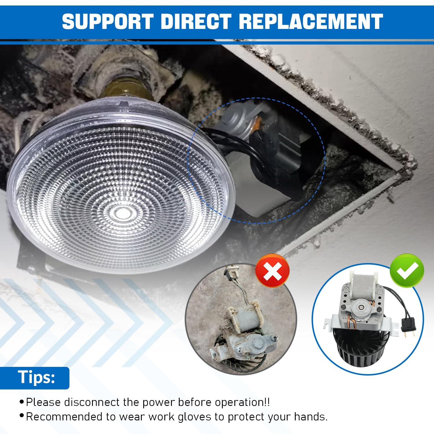 S97009796 Bathroom Fan Motor Blower Assembly Compatible with Broan NuTone…