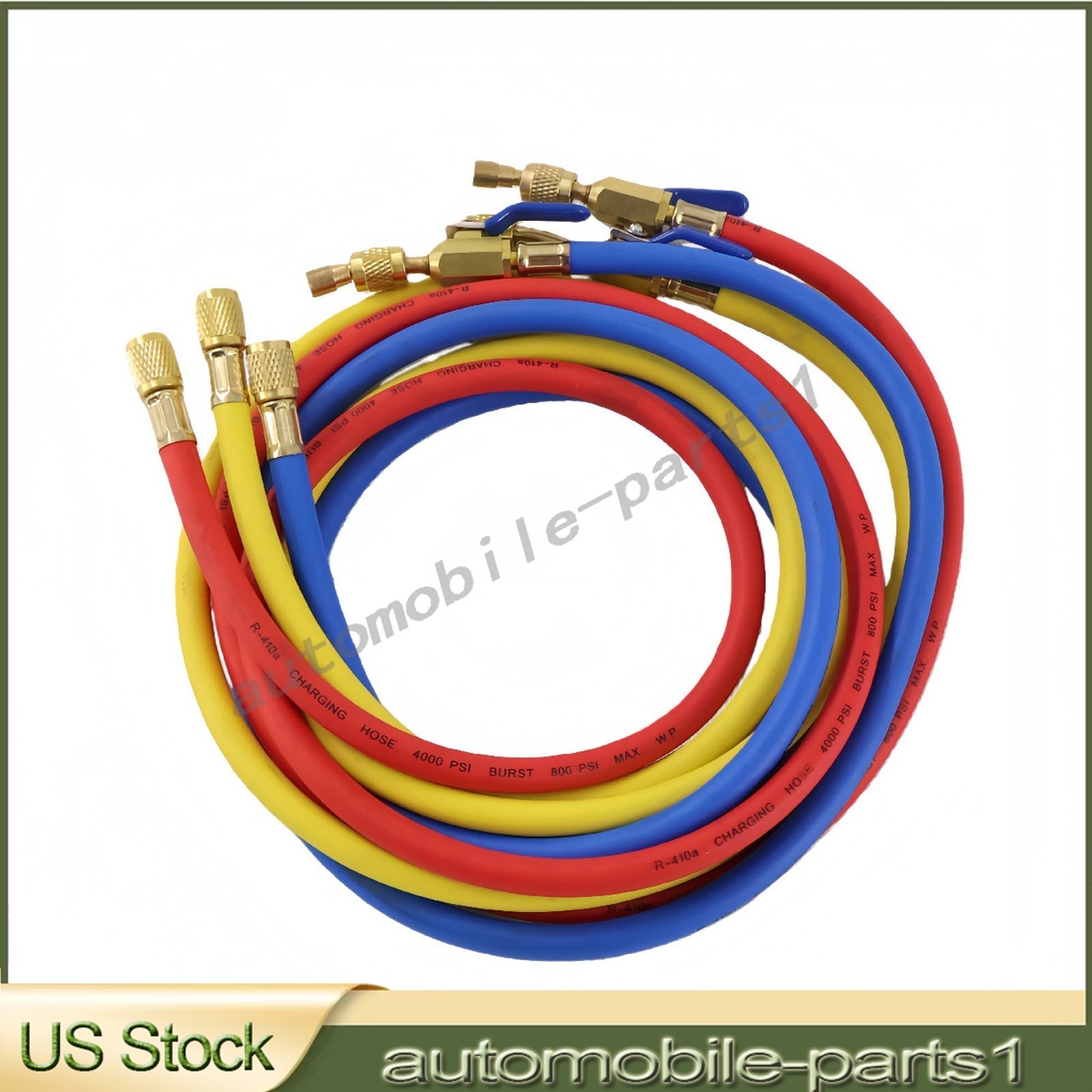 NEW For 29986 Plus II 72″ HVAC Charging Hose Set 1/4″ (3-Pack) USA