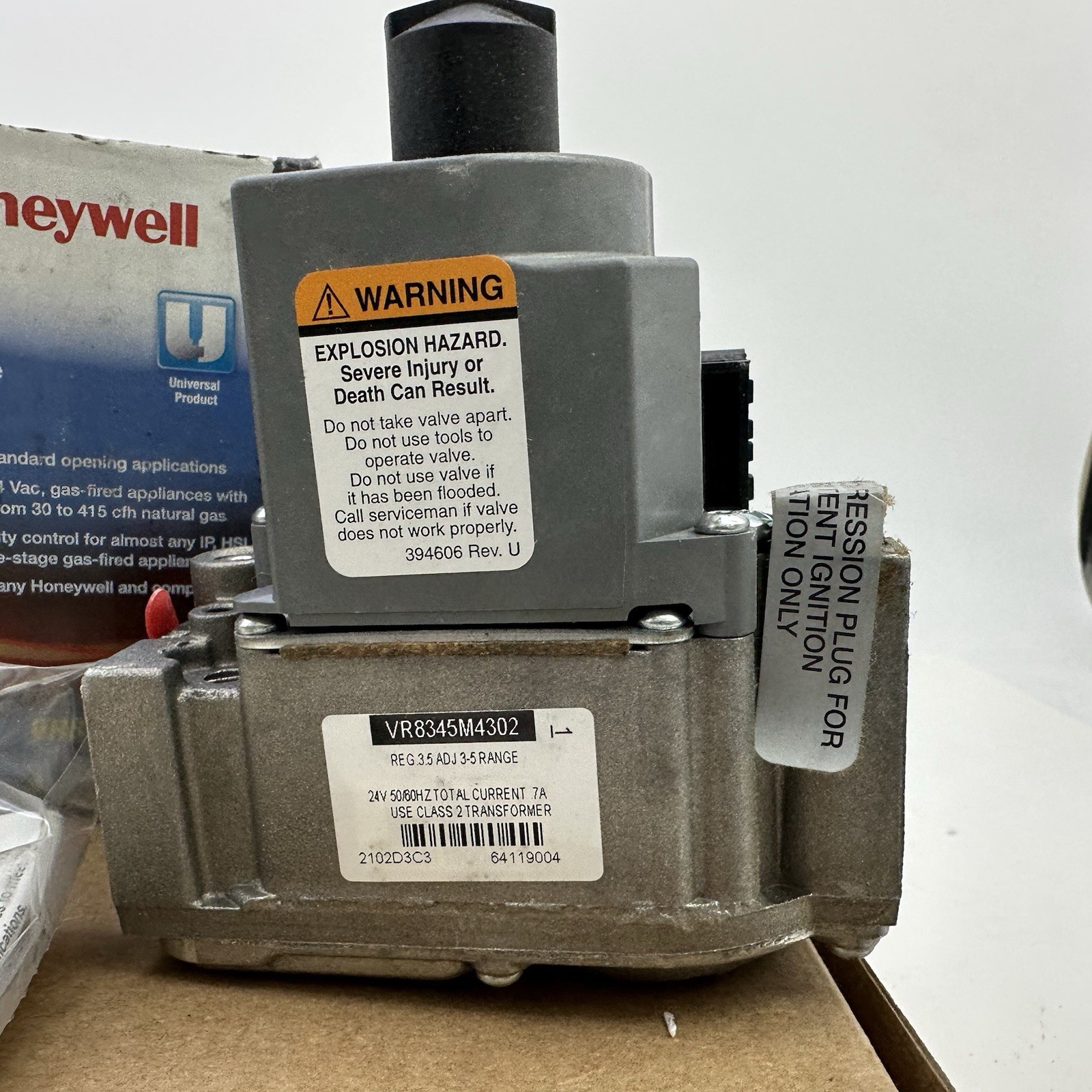 Honeywell/Resideo VR8345M Gas Valves Universal Ignition Valve VR8345M4302