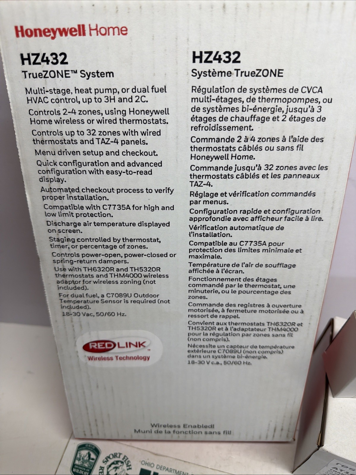 HONEYWELL HOME RED LINK HZ432 MULTI-STAGE CONTROL TrueZONE SYSTEM 2-4 ZONE