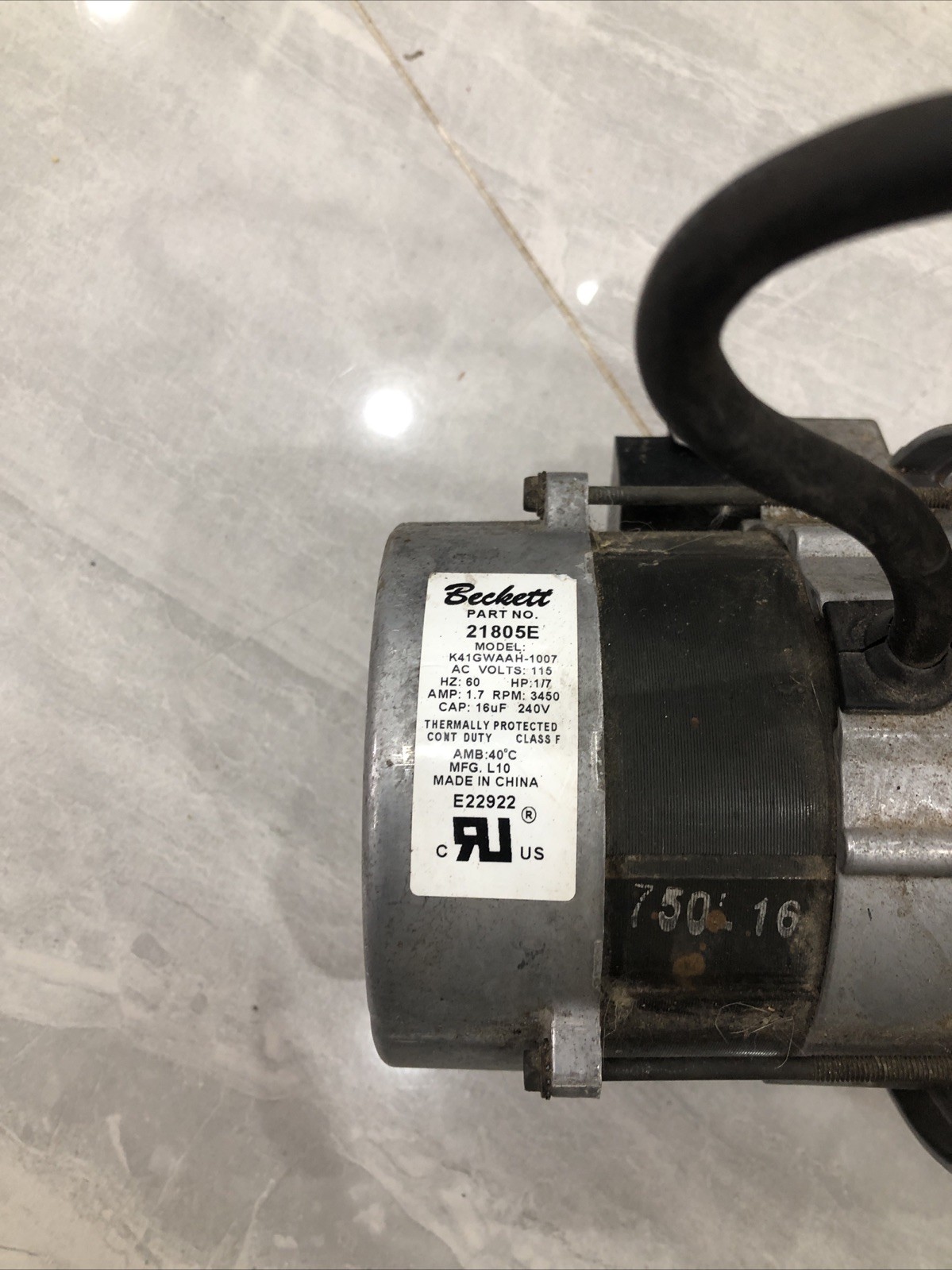 BECKETT 21805E K41GWAAH-1007 3450 RPM 1/7 HP PSC Burner Motor