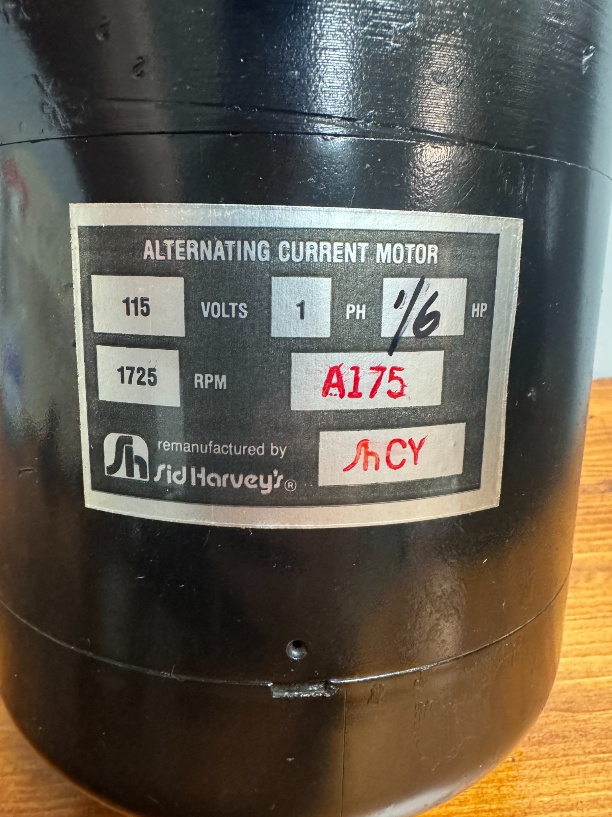 Sid Harvey A175R PETRO Oil Burner Motor 1/6 HP 115V 1725 RPM CW With Box- NOS