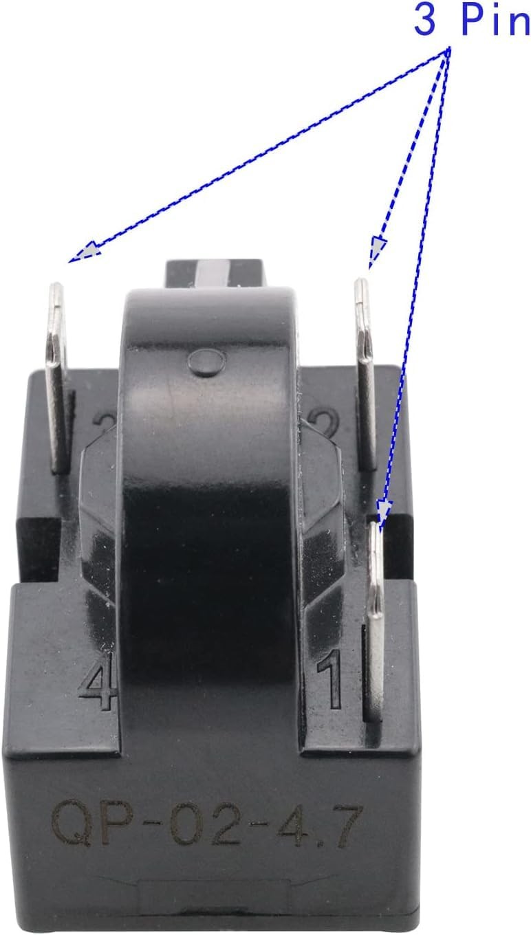 (2 Pieces in) Refrigerator Compressor Relay and Overload Kit Refrigerator…