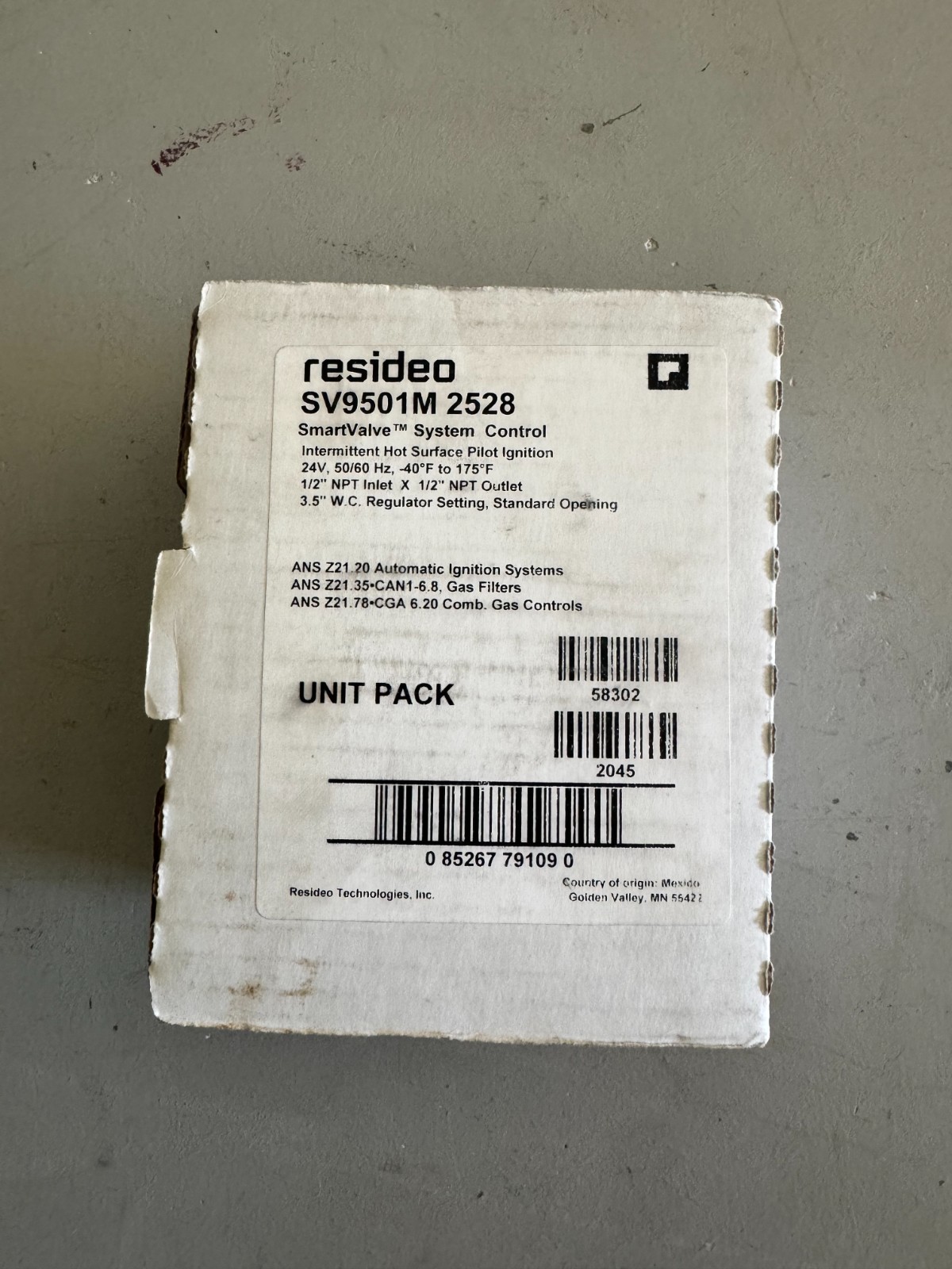 Resideo SV9501M 2528 Smart Valve System Control – Furnace Gas Valve