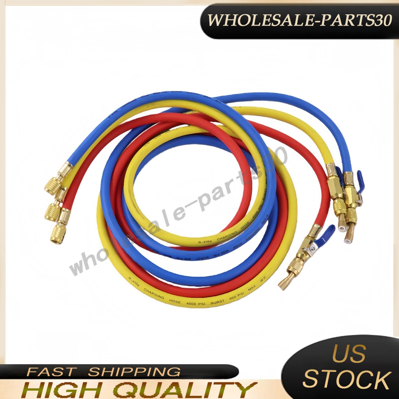 For 29986 Plus II 72″ HVAC Charging Hose Set 1/4″ (3-Pack) NEW USA