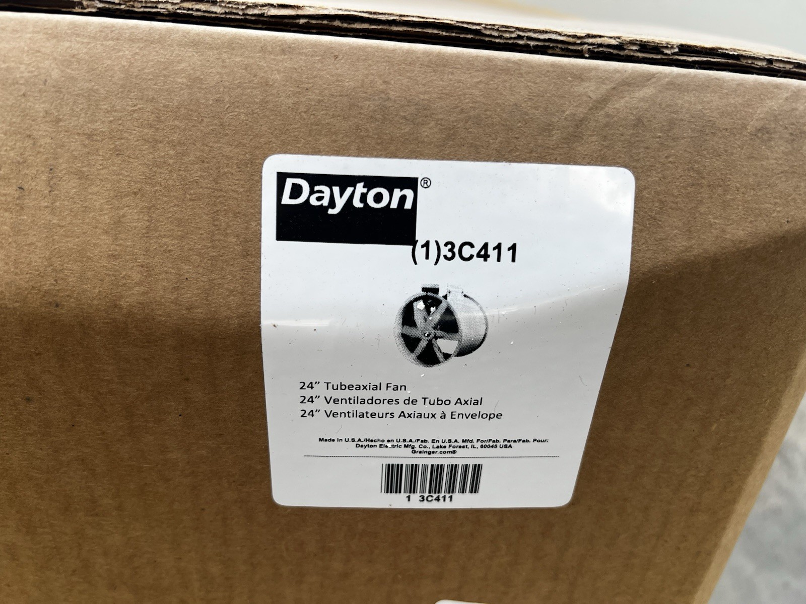 Dayton 166206A Tubeaxial Fan Clean Air 24” Blade 50 Sones Belt Drive
