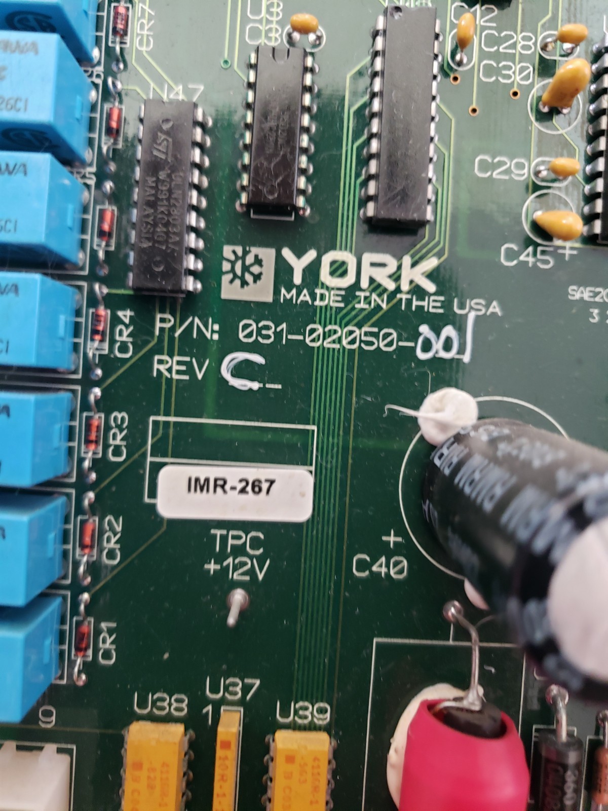 York 031-02050-001 REV C Control Board Chiller