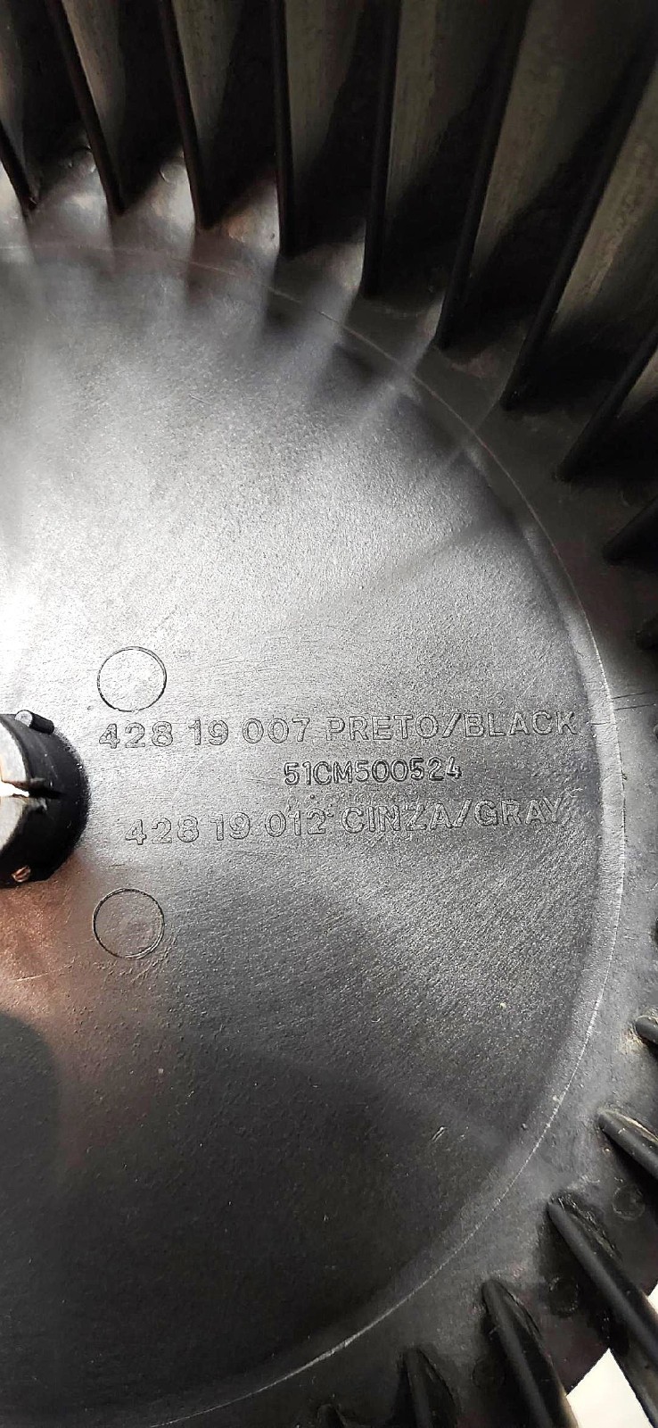 Carrier 428 19 007: Blower fan wheel, black, 8-1/4″OD x 4″ TH w/ 1/2″ D-shaft