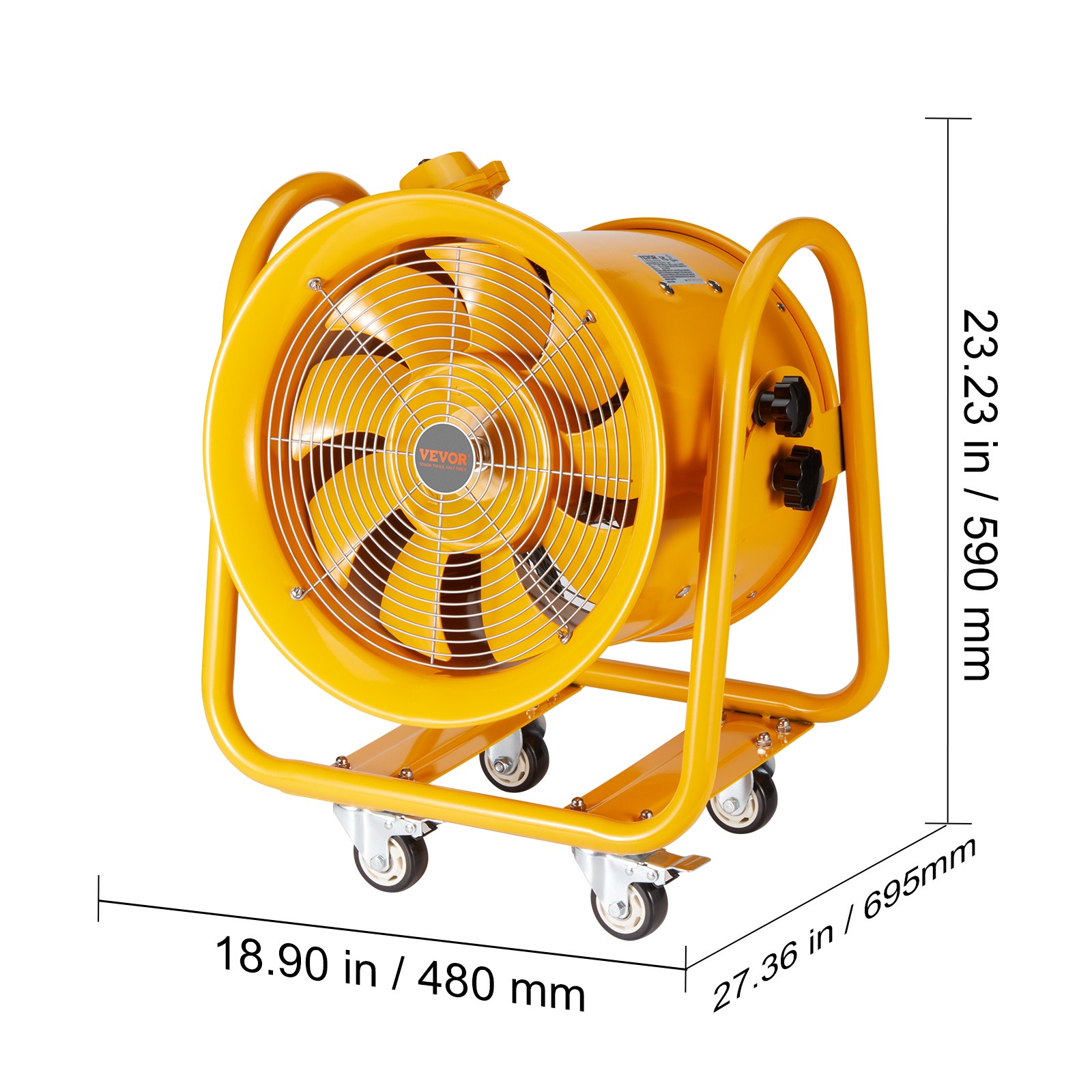 VEVOR 16″ Extractor Fan Blower Portable 16.4ft Power Cord Ventilator Industrial