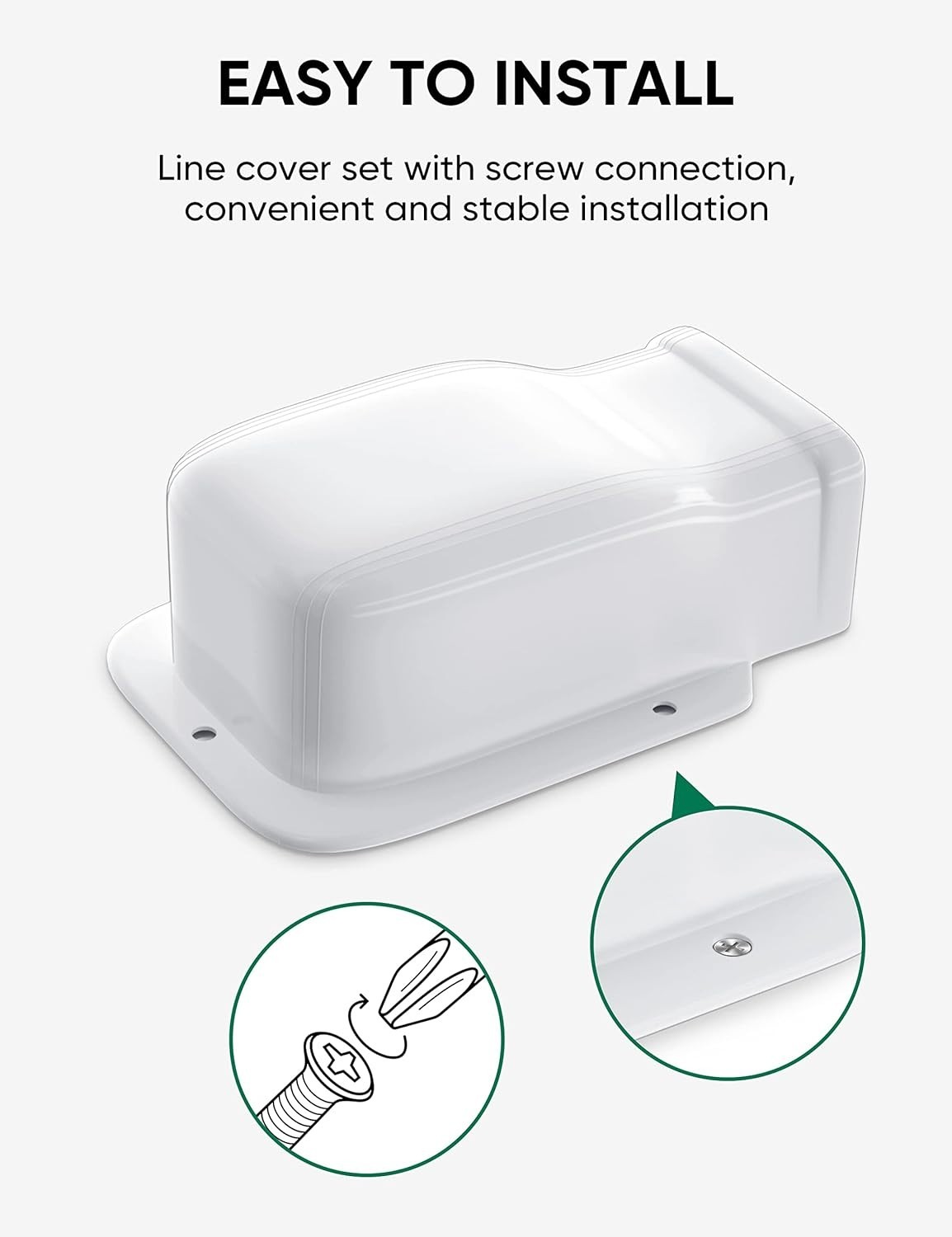 Plusluck 3″ Entry Wall Cover Line Set Parts PVC Accessory 3 inch, White