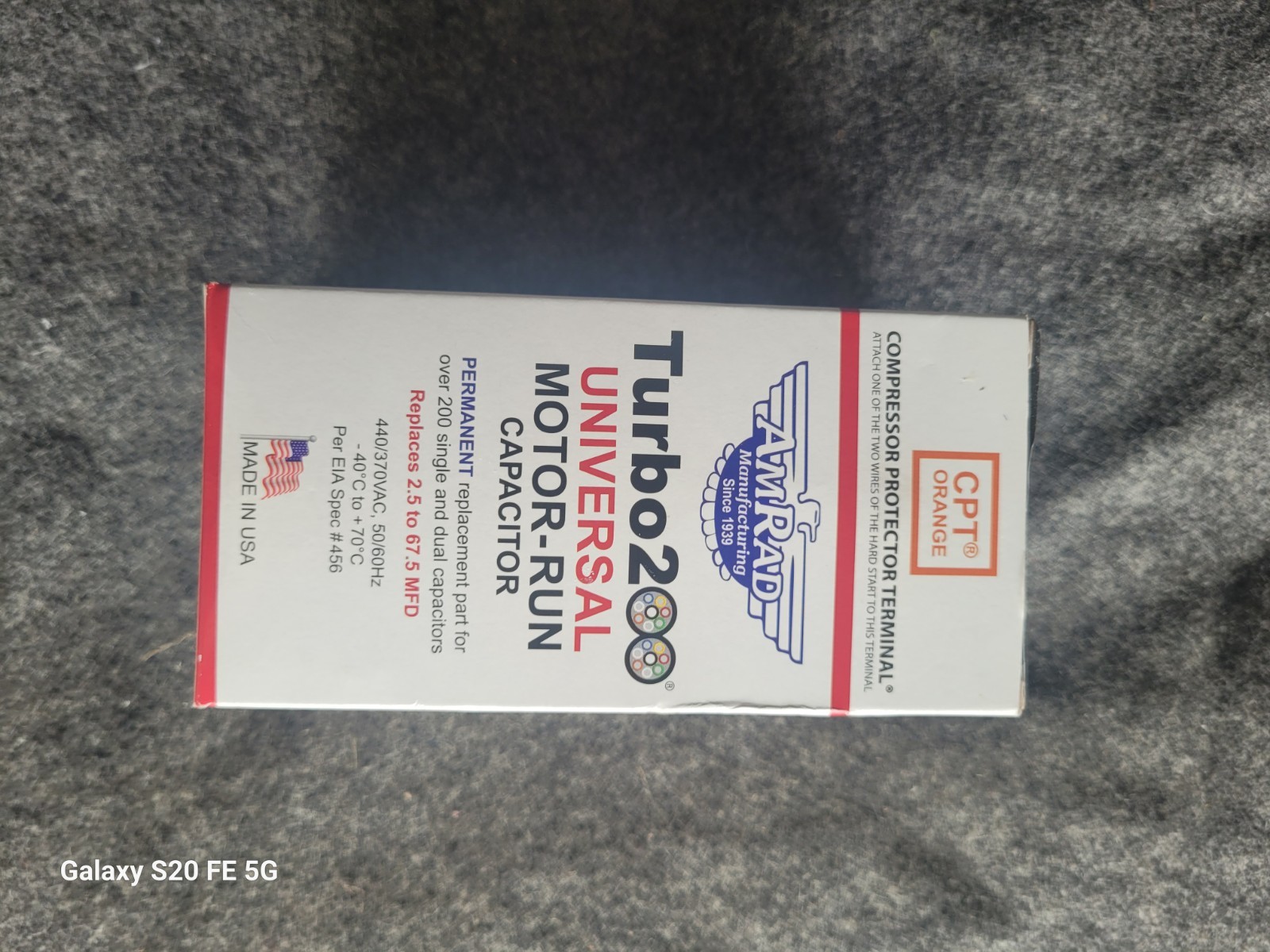 AmRad Turbo 200 Universal Motor Run Capacitor HVAC AC Condenser Replacement