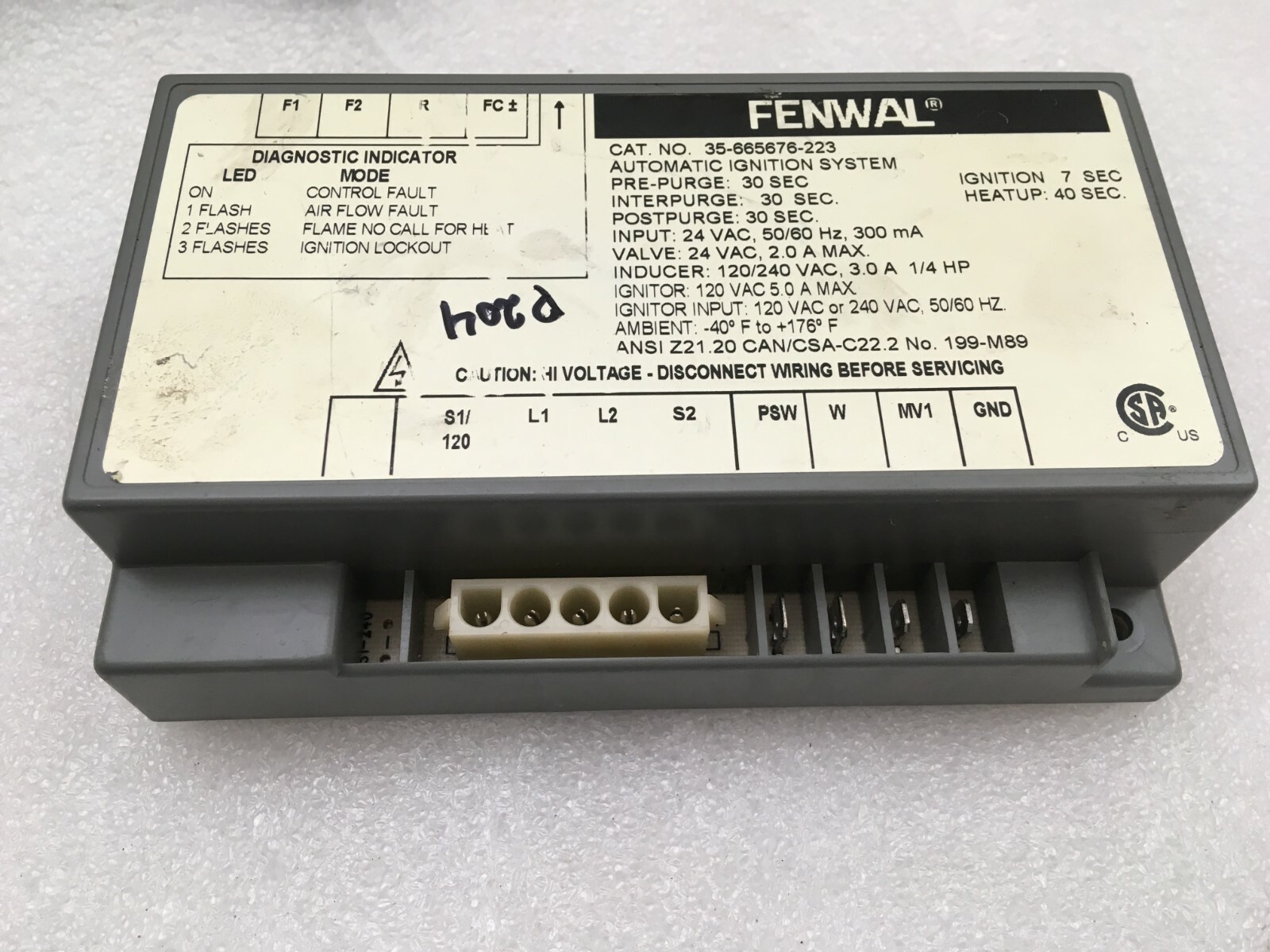 FENWAL 35-665676-223 Automatic Ignition Control System used FREE shipping #P204*