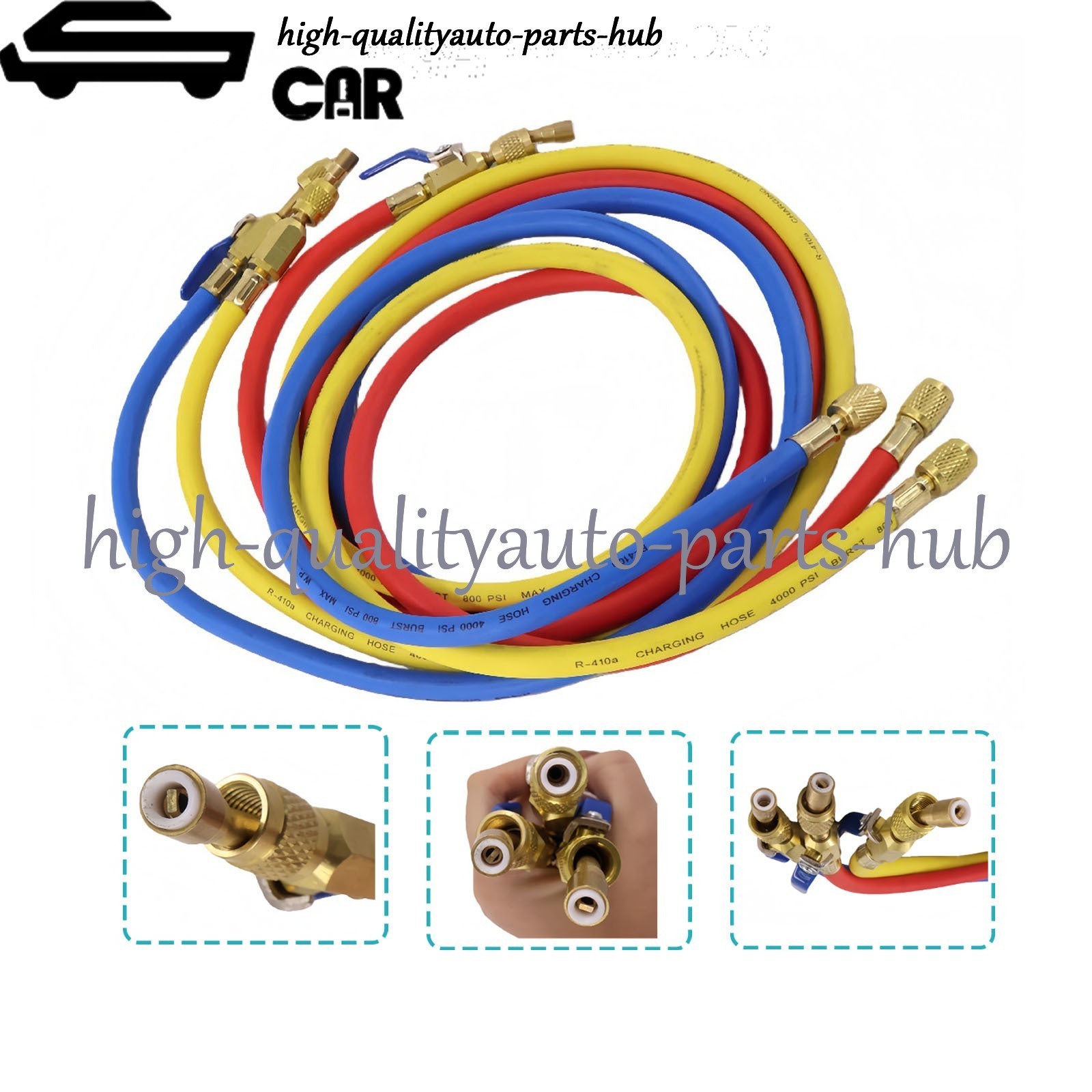 3Pack 29986 Plus II 1/4″ Hose with Compact Ball Valve 72″ for R-410A Refrige US