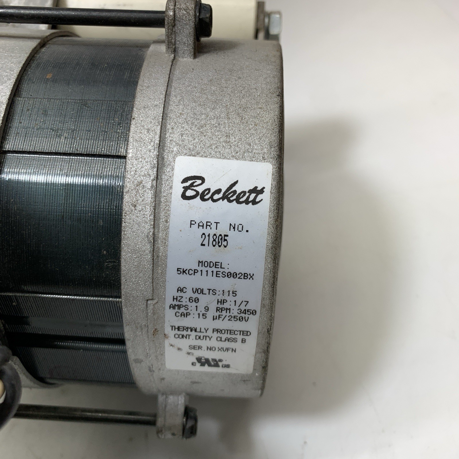 BECKETT 21805 FKCP111ES002BX, 3450 RPM 1/7 HP PSC Burner Motor , 1.9A 115V