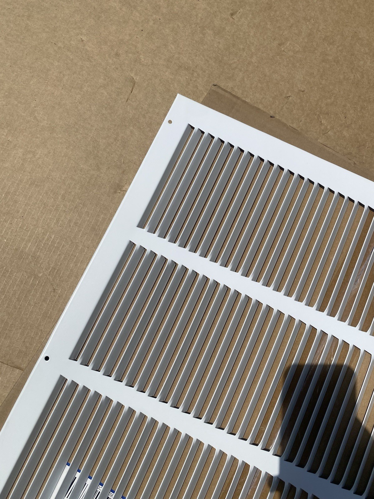24×18 Flat Stamped Steel Return Air Grille Vent Cover White Duct Opening Handua