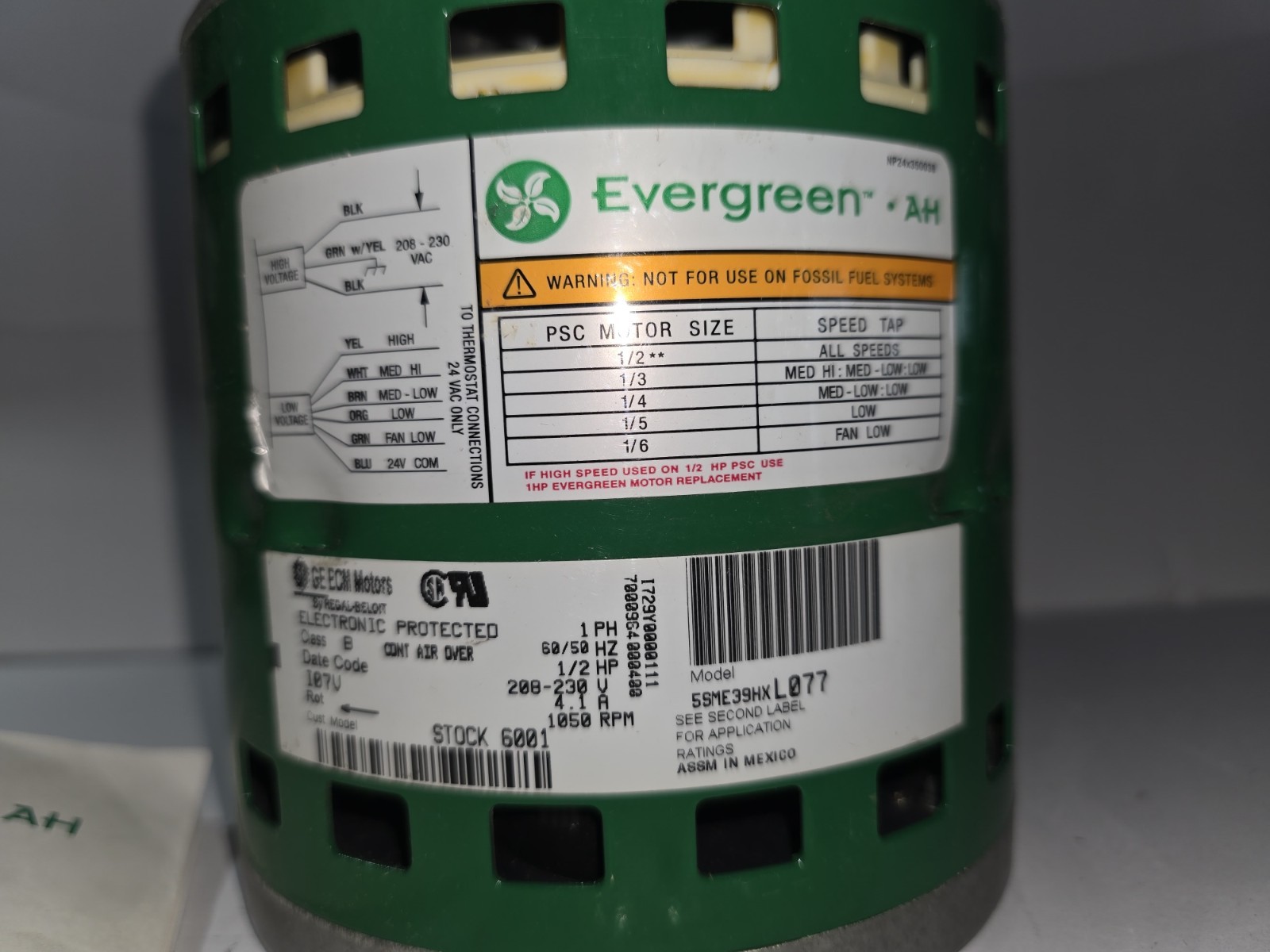 Genteq Evergreen EM blower motor 5SME39HXL077