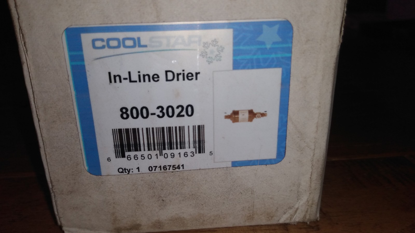 CoolStar 800-3020 In-Line Drier ( ref: Carrier 14-00288-00, Omega 37-10871 )