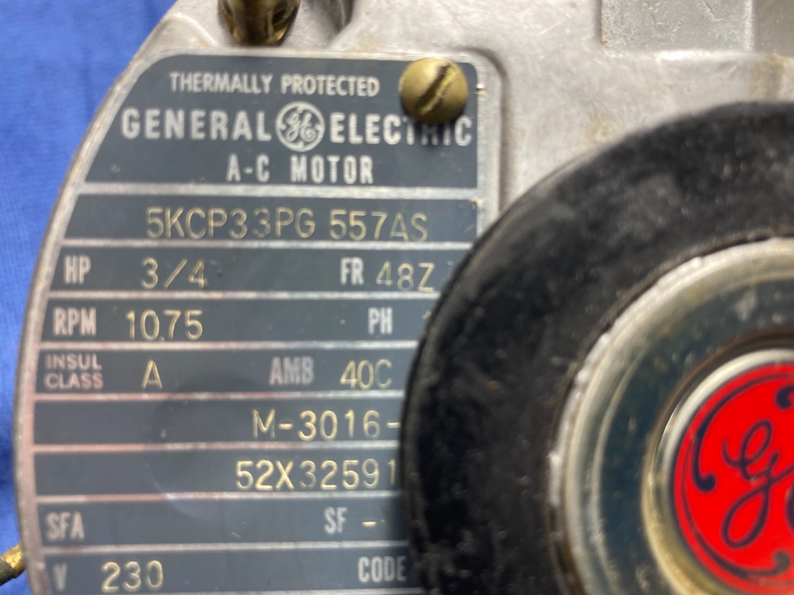 NOS GE HVAC FURNACE Replacement motor 5KCP33PG 557AS MADE IN USA. M-3016-1 AMANA
