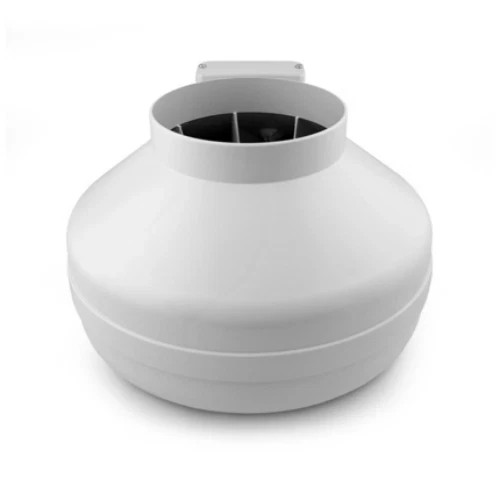 RP265C 6 In. Inlet and Outlet Inline Radon Fan in White with 2.3 In. Maximum Ope