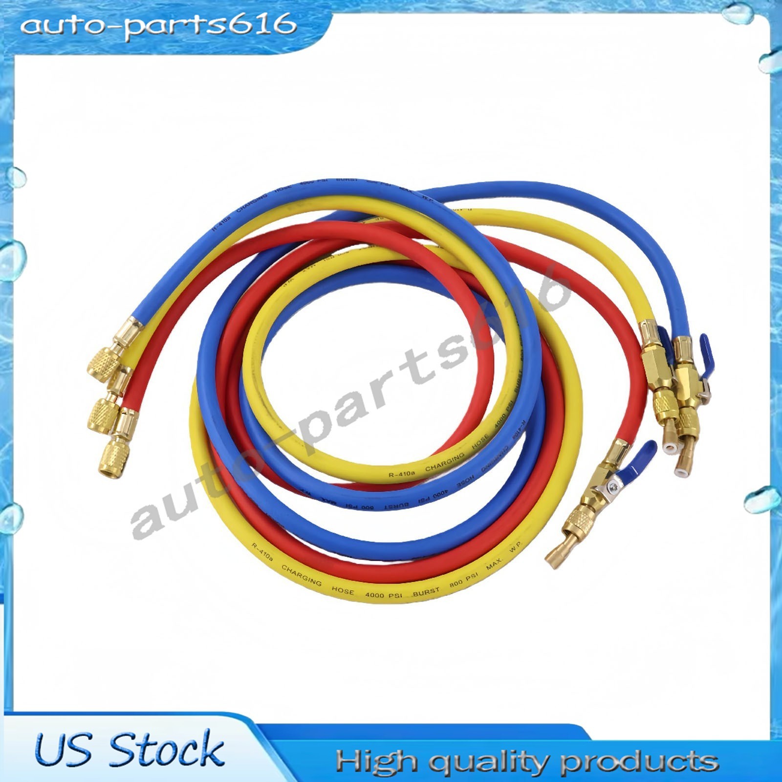 3Pack 29986 For R-410A Refrige Plus II 1/4″ Hose with Compact Ball Valve 72″ NEW