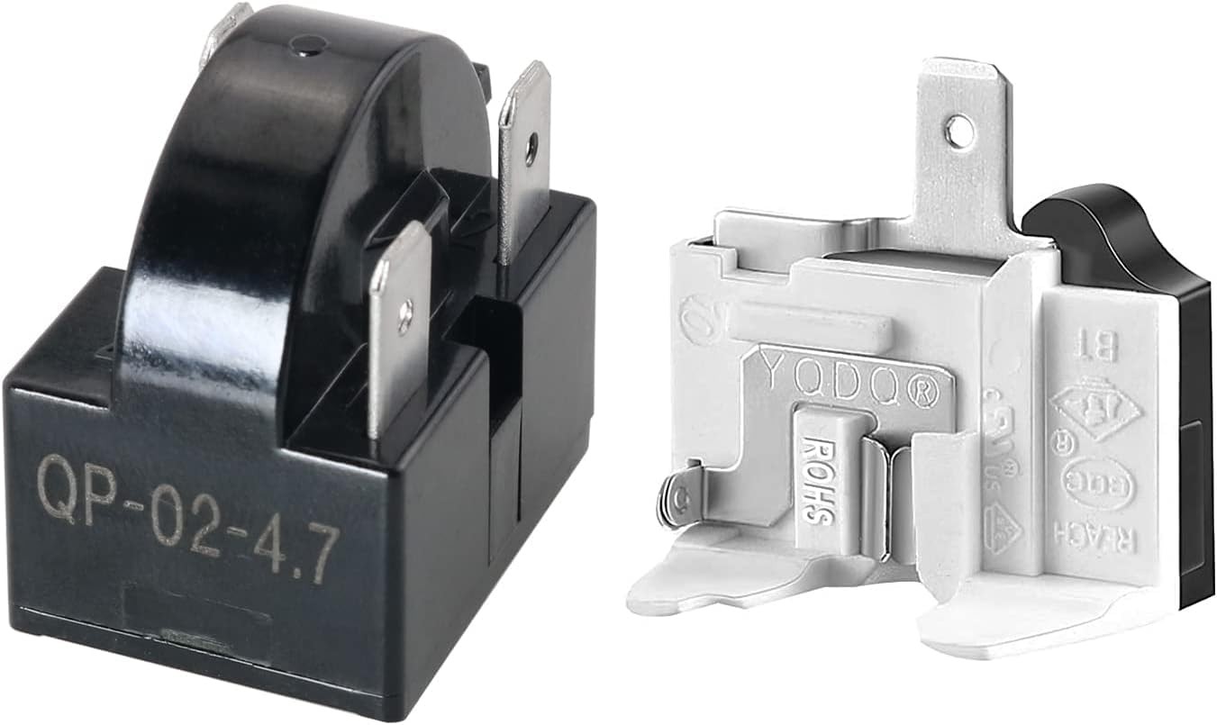 (2 Pieces in) Refrigerator Compressor Relay and Overload Kit Refrigerator…
