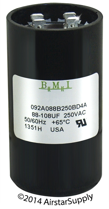 88-106 uF x 220 / 250 VAC BMI # 092A088B250BD4A Motor Start Capacitor USA